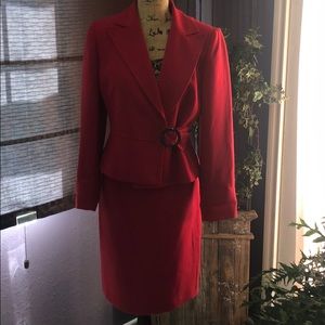 Tahari Red skirt set